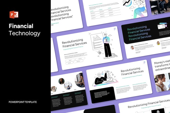 金融科技互联网支付服务PPT模板 - PPT派