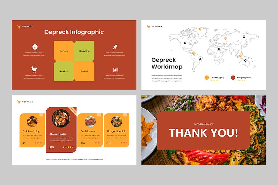 美食餐饮品牌推介方案展示PPT模板 - PPT派