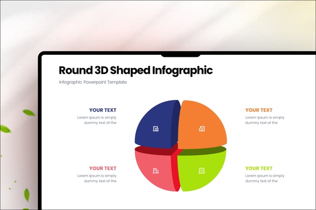 圆形3D形状立体信息图形PPT模板 - PPT派
