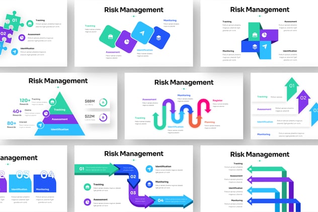风险管理流程信息图形展示Keynote模板 - PPT派