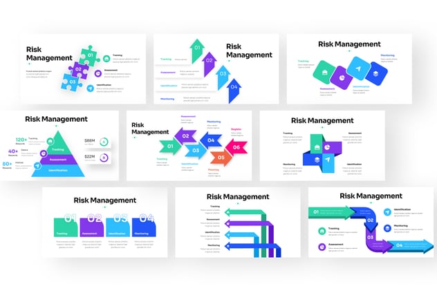 风险管理流程信息图形展示Keynote模板 - PPT派
