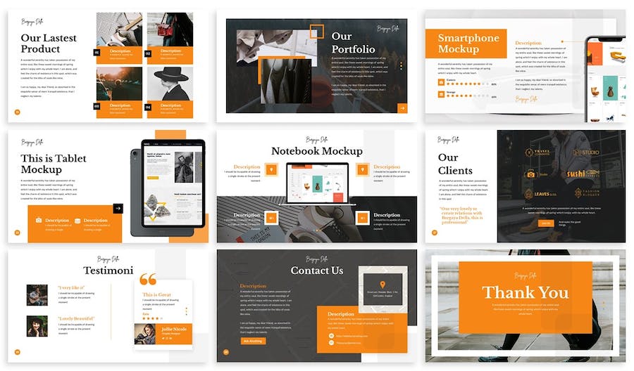 时尚服装作品集展示推介Keynote模板 - PPT派