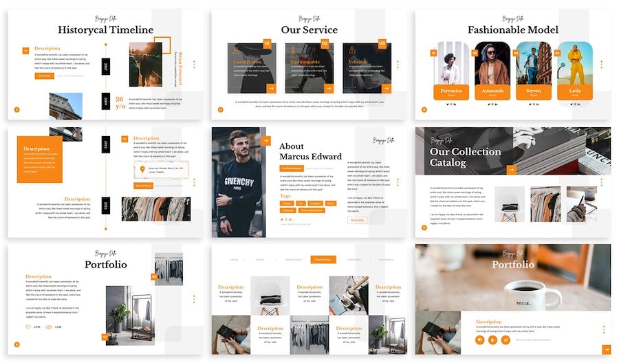 时尚服装作品集展示推介Keynote模板 - PPT派