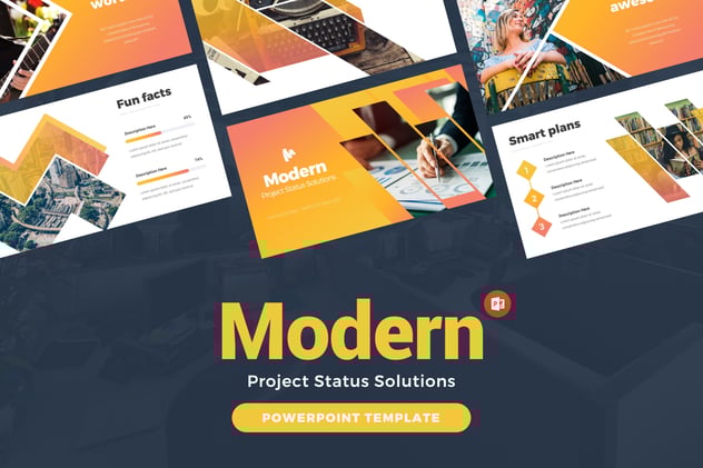 项目进展报告状态追踪信息图形方案PPT模板 - PPT派