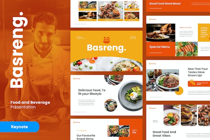 餐饮食品商业营销推广Keynote模板 - PPT派