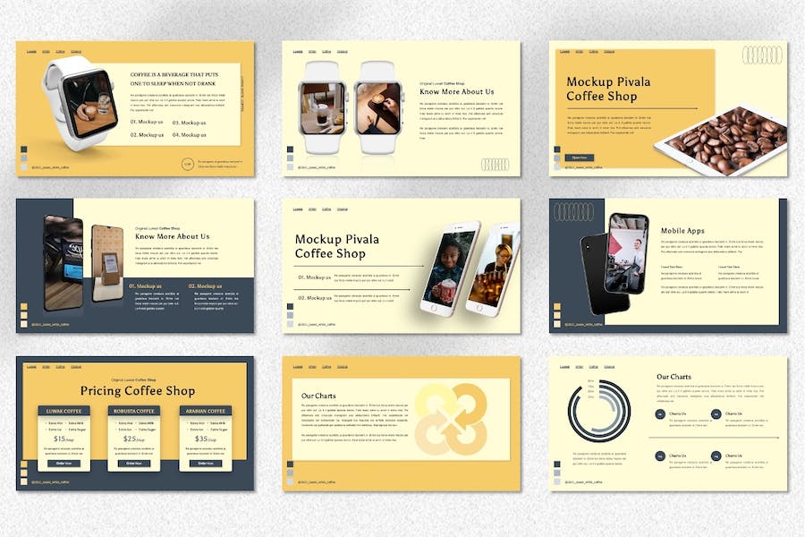 咖啡店咖啡厅餐饮推广Keynote模板 - PPT派