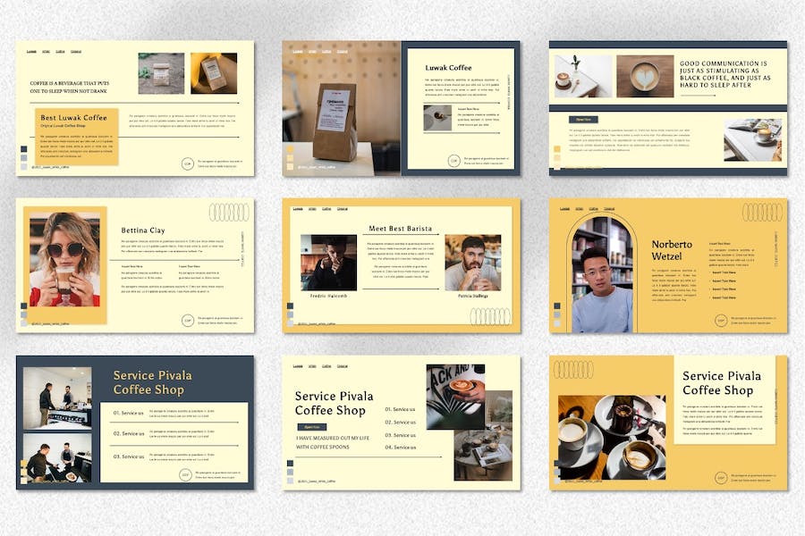 咖啡店咖啡厅餐饮推广Keynote模板 - PPT派