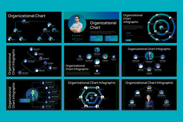 组织结构图企业架构设计PPT模板 - PPT派