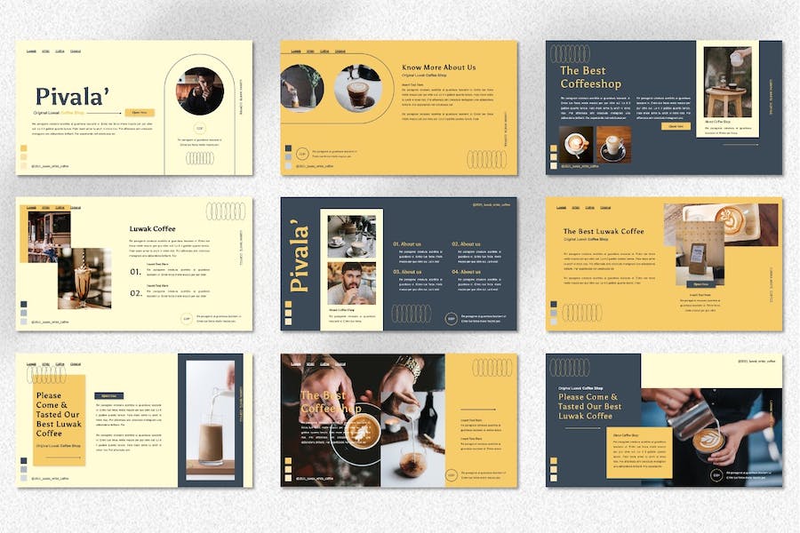 咖啡店咖啡厅餐饮推广Keynote模板 - PPT派