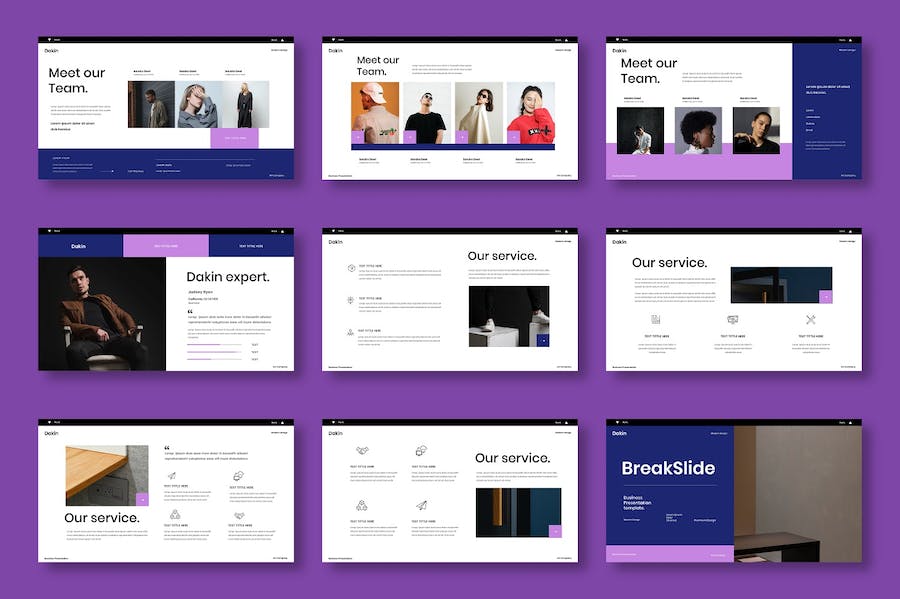 紫色时尚商务品牌推广PPT模板 - PPT派