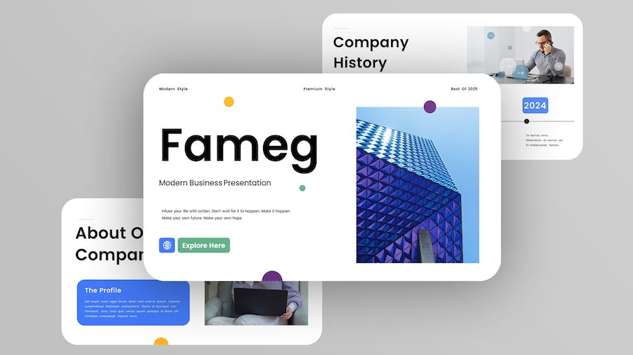现代企业公司简介品牌推广Keynote模板 - PPT派