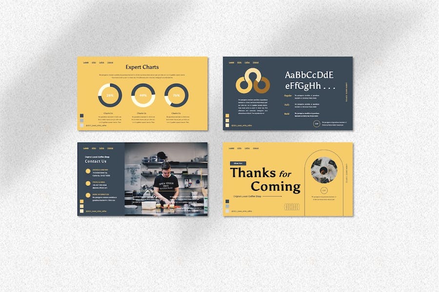 咖啡店咖啡厅餐饮推广Keynote模板 - PPT派