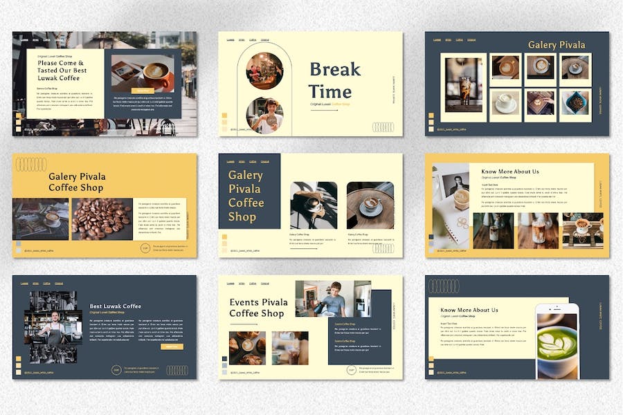 咖啡店咖啡厅餐饮推广Keynote模板 - PPT派