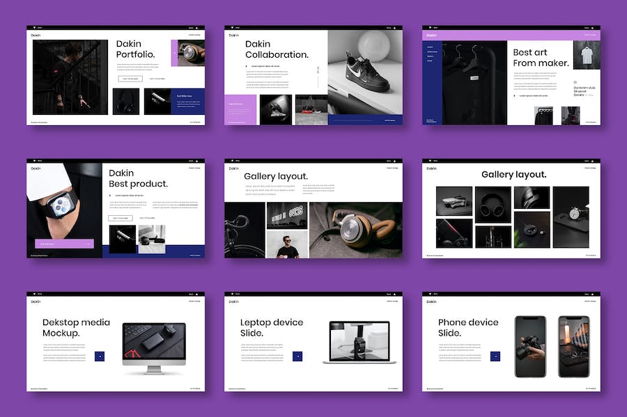 紫色时尚商务品牌推广PPT模板 - PPT派