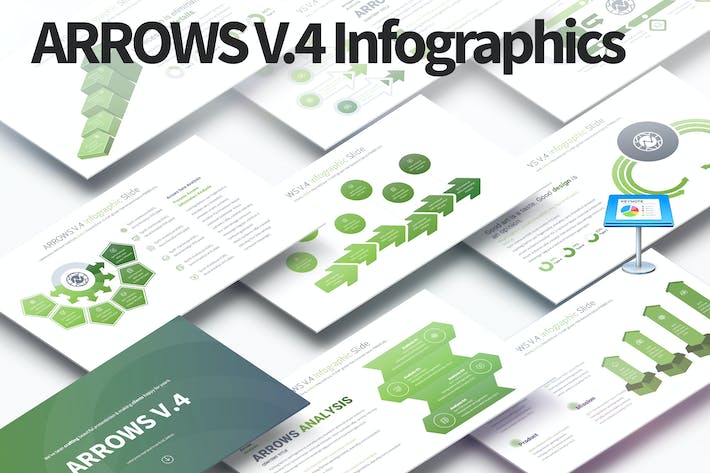 箭头信息数据分析图形图表keynote模板 - PPT派
