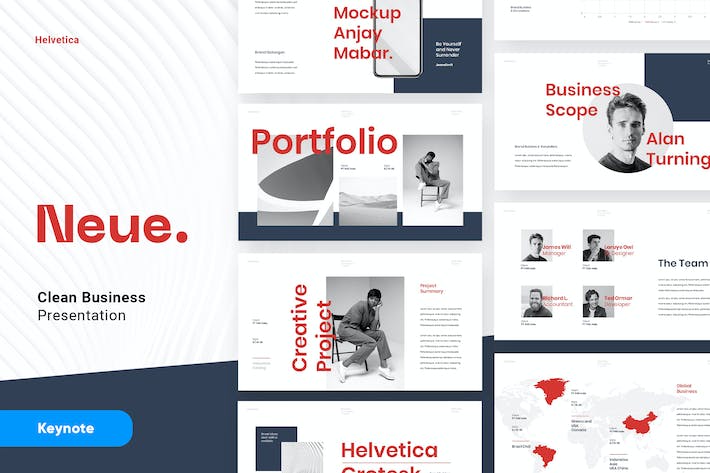 简洁现代商务企业宣传提案Keynote模板 - PPT派