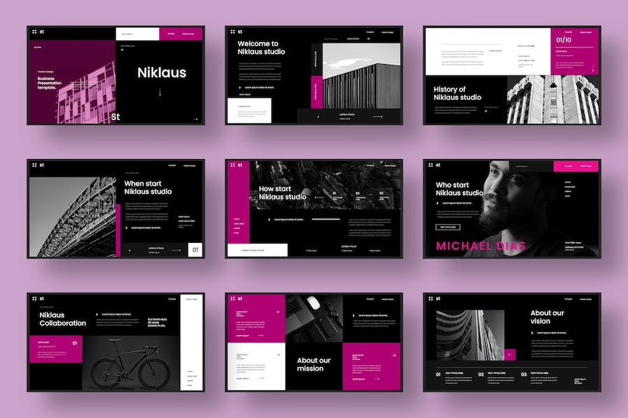 时尚潮流品牌商务宣传PPT模板 Retry - PPT派