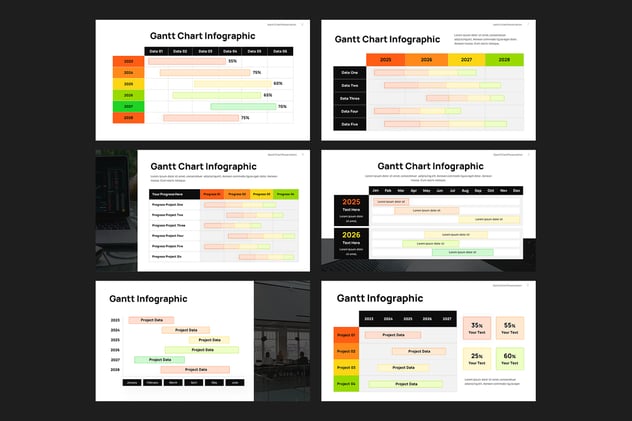 甘特图项目进度管理计划PPT模板 - PPT派