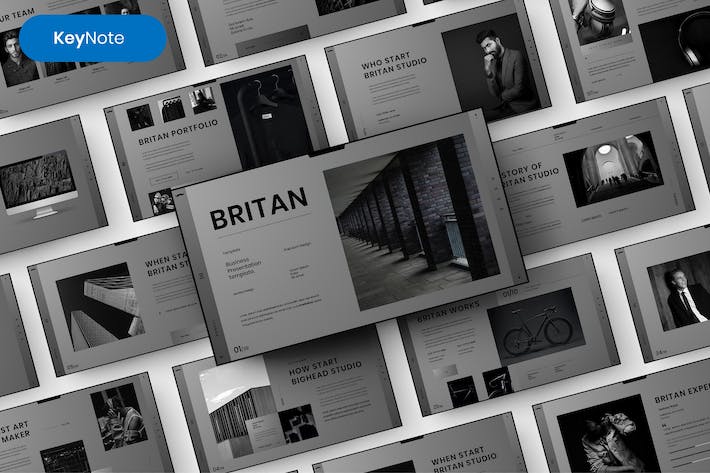 英国风格商务企业文化宣传展示Keynote模板 - PPT派