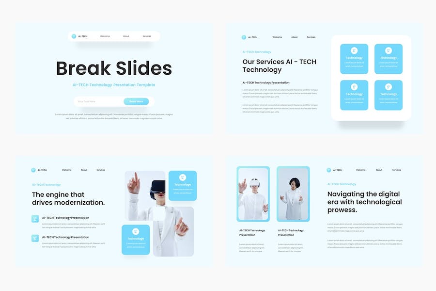 科技教育技术应用方案PPT模板 - PPT派