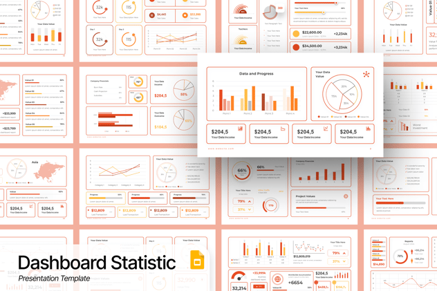 数据仪表板统计分析展示PPT模板 - PPT派