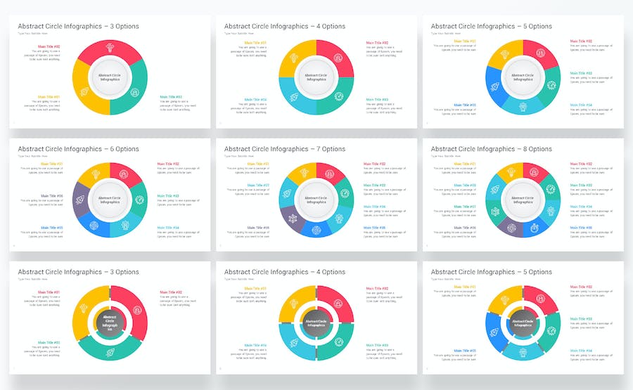 抽象圆形数据可视化信息图表PPT模板 - PPT派