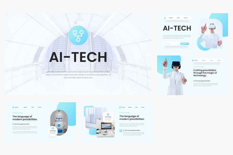 科技教育技术应用方案PPT模板 - PPT派