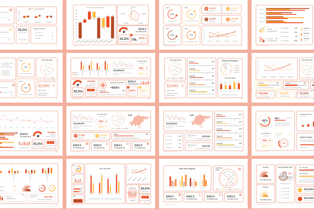 数据仪表板统计分析展示PPT模板 - PPT派