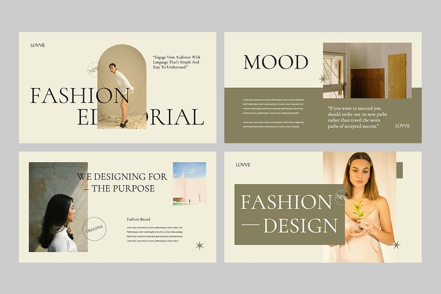 唯美优雅时尚风格商务展示PPT模板 - PPT派