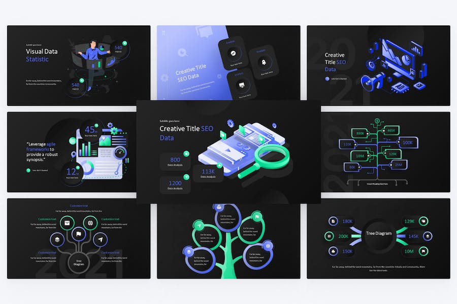 Seo-tree-diagram-infographic-powerpoint-template - PPT派