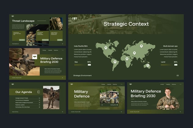 军事国防安全战略简报PPT模板 - PPT派