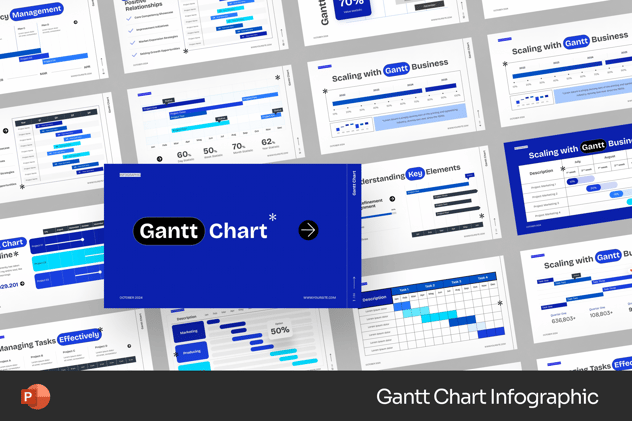 甘特图项目进度管理PPT模板 - PPT派