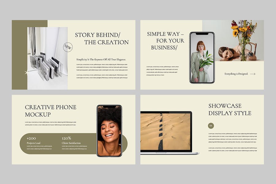 唯美优雅时尚风格商务展示PPT模板 - PPT派