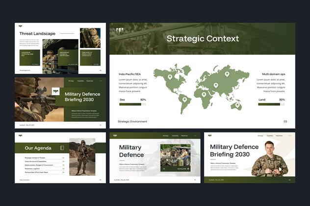军事国防安全战略简报PPT模板 - PPT派
