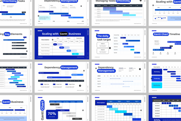 甘特图项目进度管理PPT模板 - PPT派