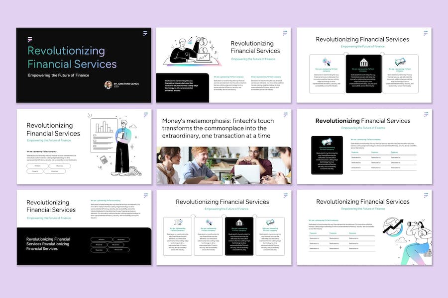 金融科技互联网支付服务PPT模板 - PPT派