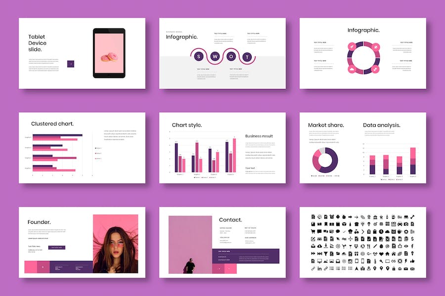 粉色商务企业品牌宣传推广PPT模板 - PPT派