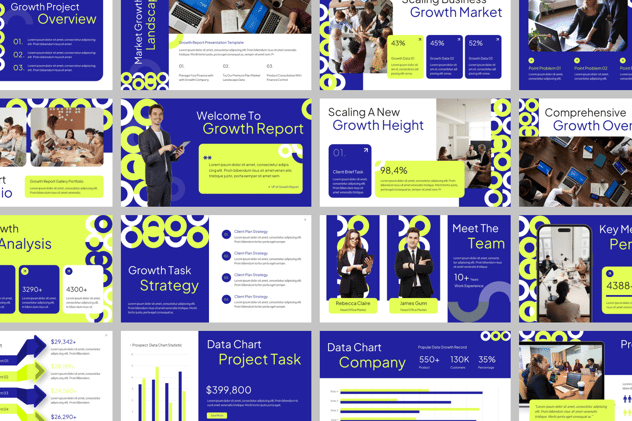 增长数据统计分析报告PPT模板 - PPT派