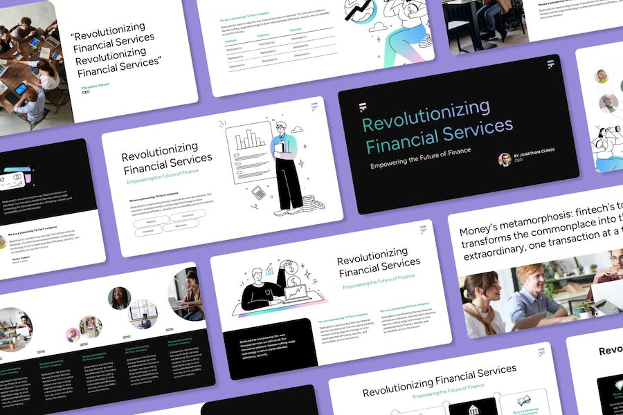 金融科技互联网支付服务PPT模板 - PPT派