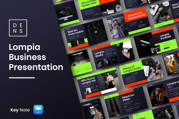 深色多彩图片展示商务Keynote模板 - PPT派