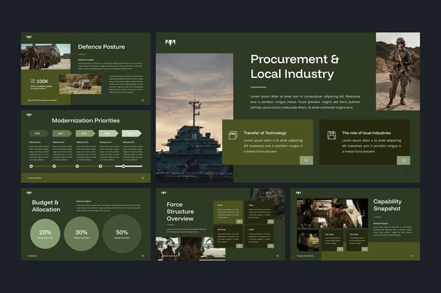军事国防安全战略简报PPT模板 - PPT派