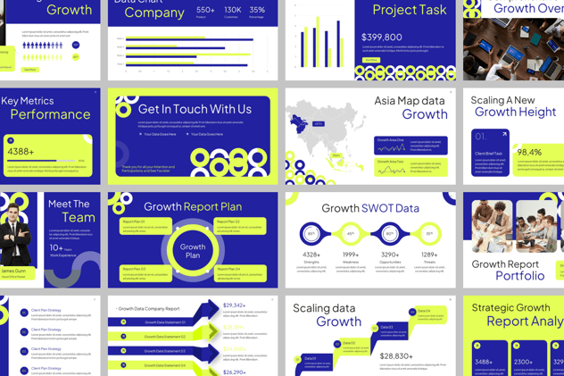 增长数据统计分析报告PPT模板 - PPT派