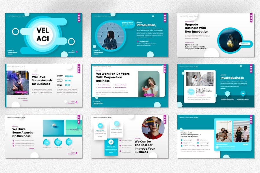 企业品牌宣传天鹅绒质感PPT模板 - PPT派