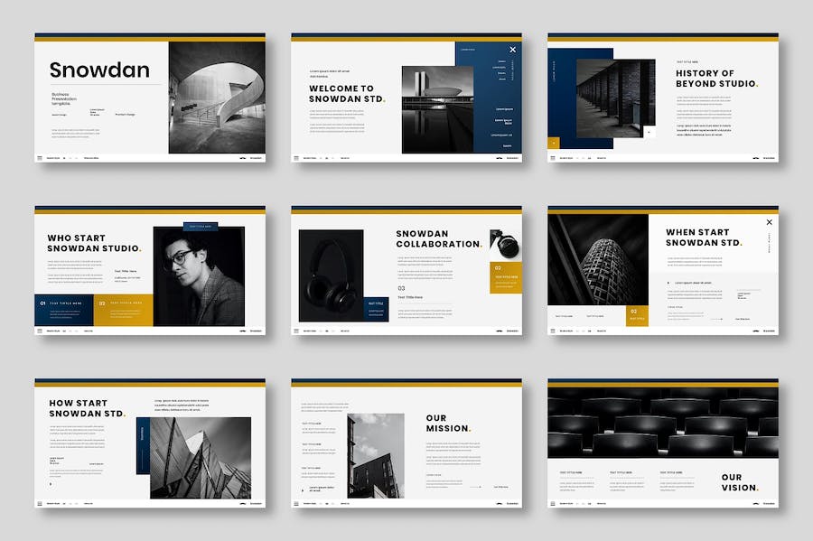 黑白商务方案运营管理Keynote模板 - PPT派