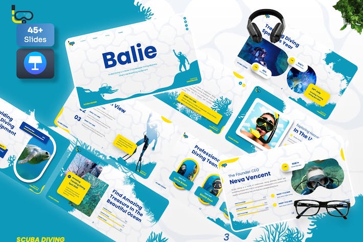 巴厘岛跳水运动体育主题Keynote模板 - PPT派