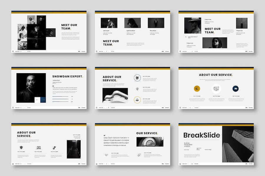 黑白商务方案运营管理Keynote模板 - PPT派