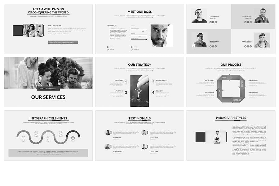 极简风格商务展示Keynote模板 - PPT派