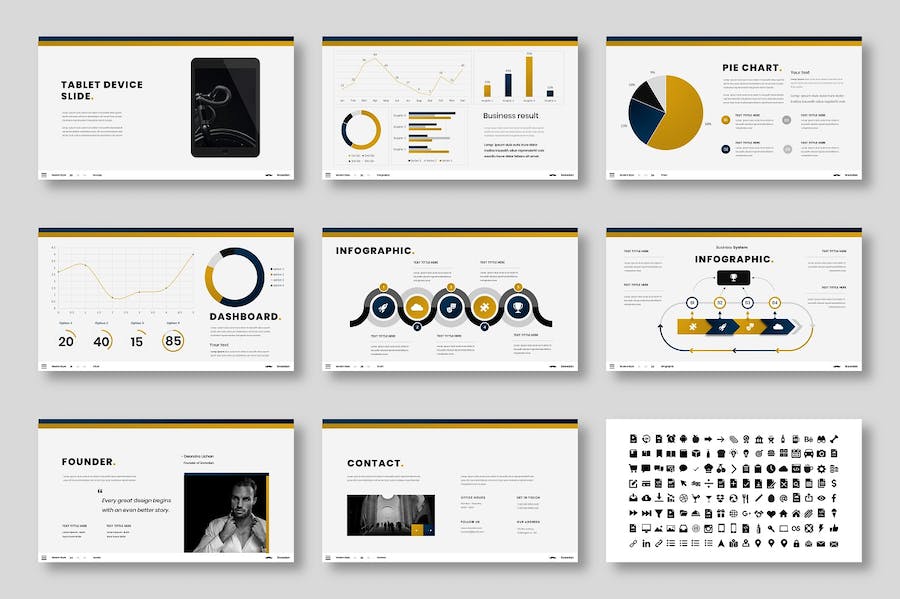 黑白商务方案运营管理Keynote模板 - PPT派