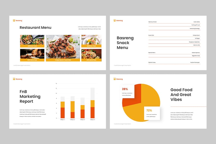 餐饮食品商业营销推广Keynote模板 - PPT派