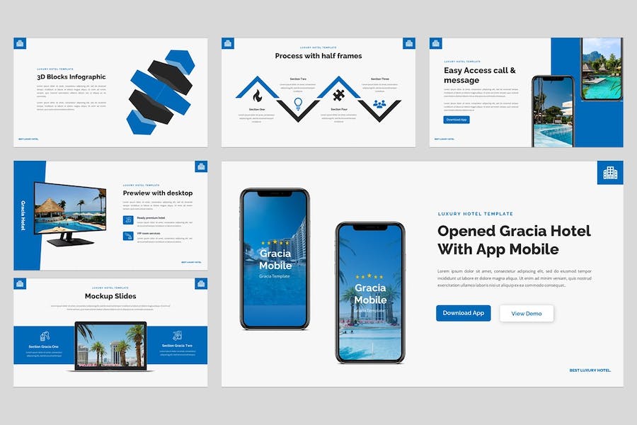 豪华酒店品牌推介宣传PPT模板 - PPT派